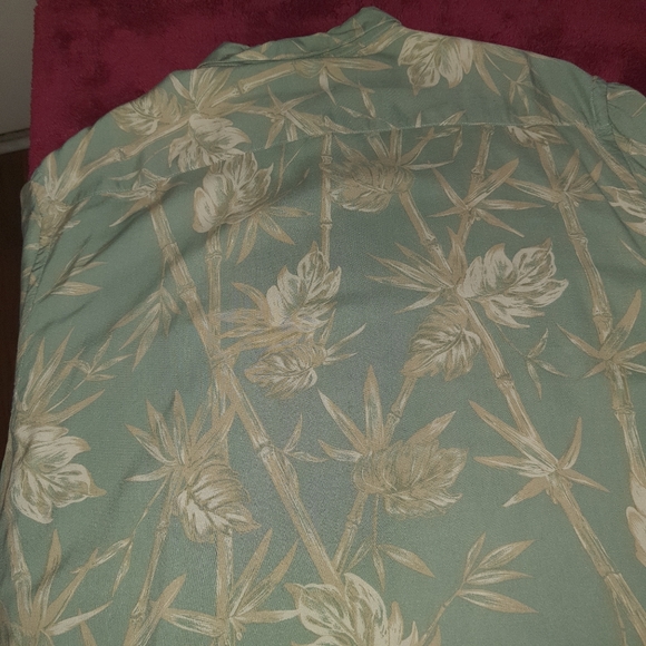 Men's Premium Wyndham Pointe Casual Floral Print Short Sleeve Rayon Shirt Large - Picture 5 of 8